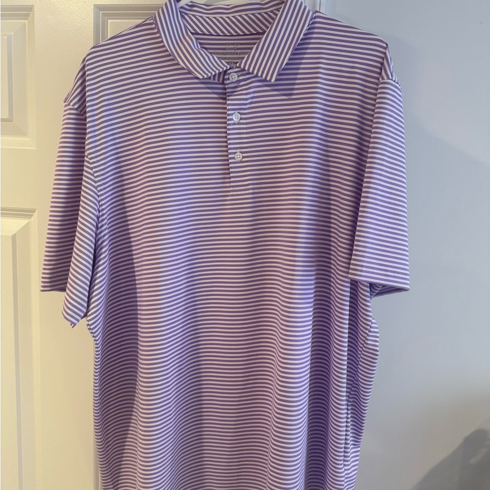 Purple Striped Polo Shirt